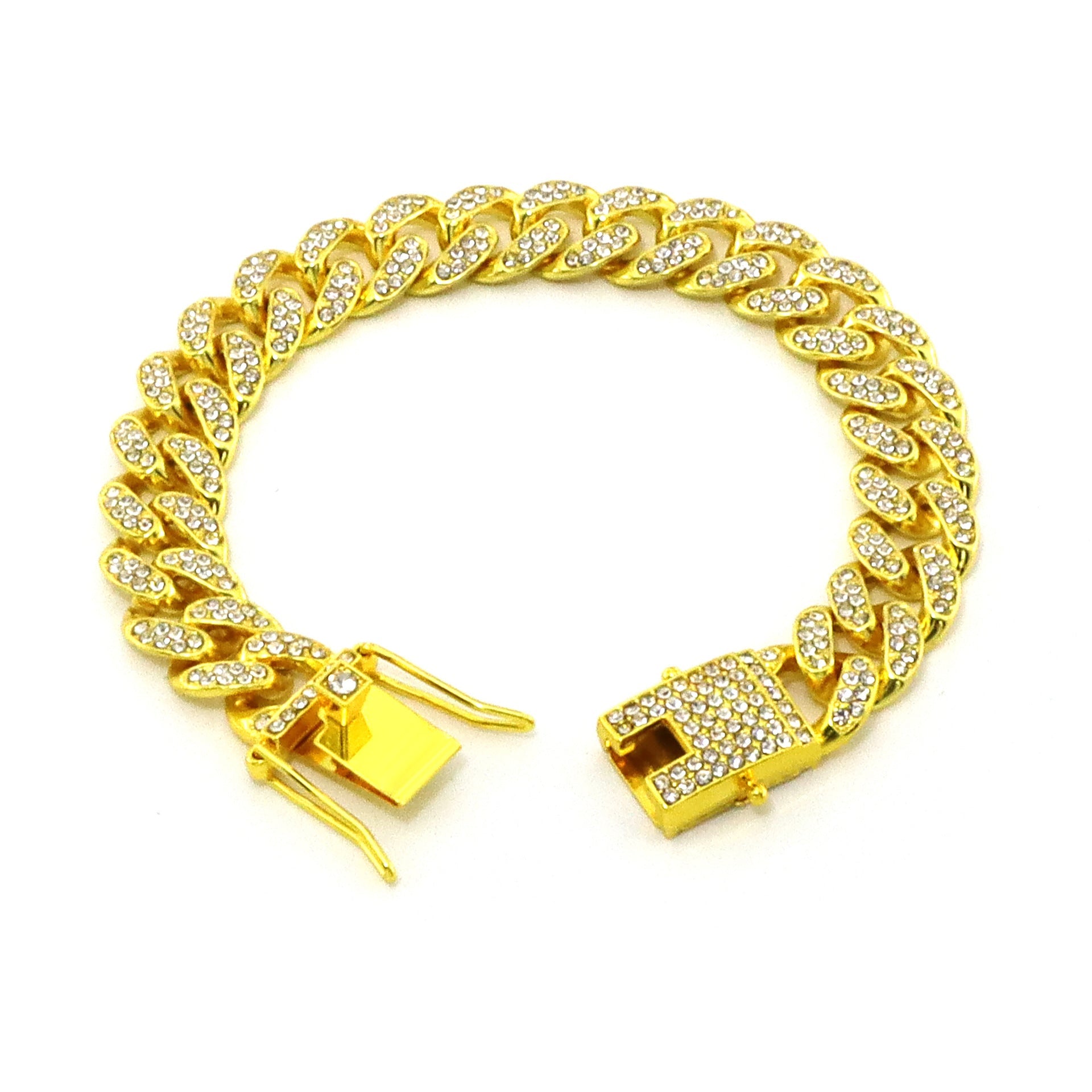 Alloy Full Diamond Cuban Oval String Necklaces