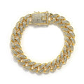 Alloy Full Diamond Cuban Oval String Necklaces