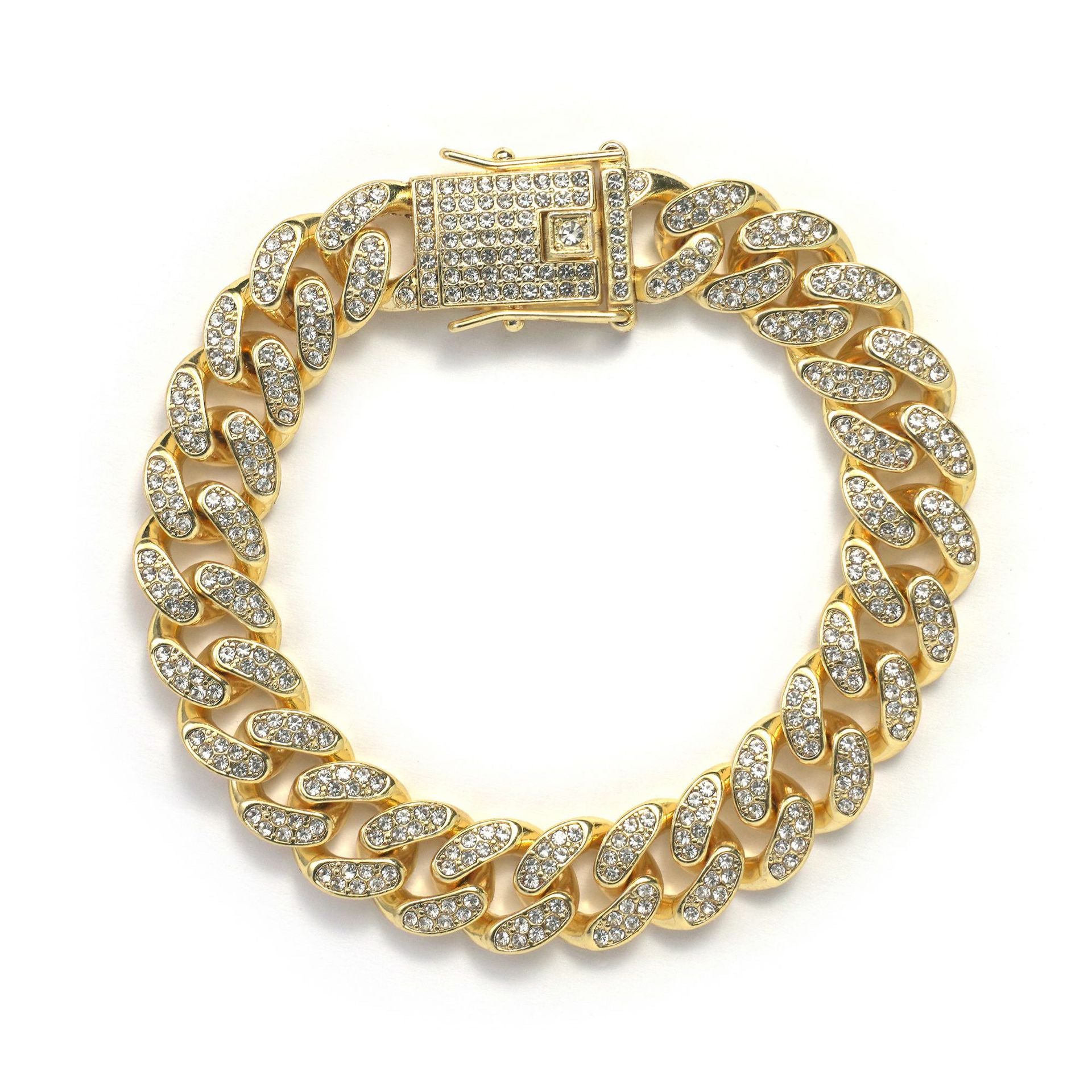 Alloy Full Diamond Cuban Oval String Necklaces